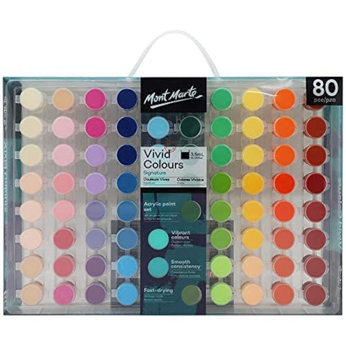 Mont Marte - Vivid Colours Acrylic Paint Set 80 Pcs Signature, Multi